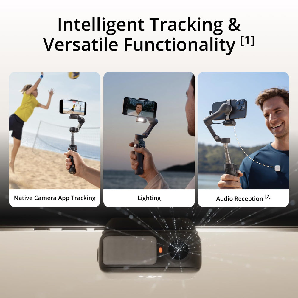 DJI Osmo Mobile 7P Multifunctional Module close-up highlighting tracking and audio