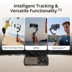 DJI Osmo Mobile 7P Multifunctional Module close-up highlighting tracking and audio