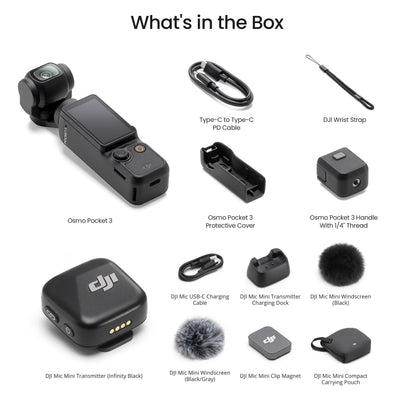 DJI Osmo Pocket 3 rotating 2-inch touchscreen visible, improves framing speed