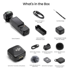 DJI Osmo Pocket 3 rotating 2-inch touchscreen visible, improves framing speed