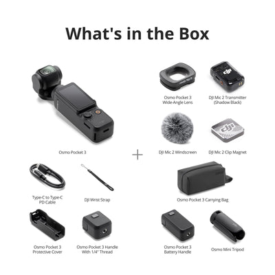 DJI Osmo Pocket 3 with carrying bag and accessories for portable creator kit benefit