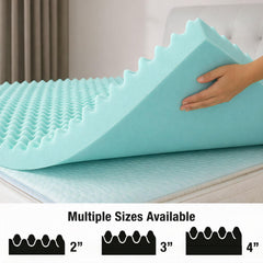 DMI topper junto a regla para comparar tamaño twin y ajuste exacto