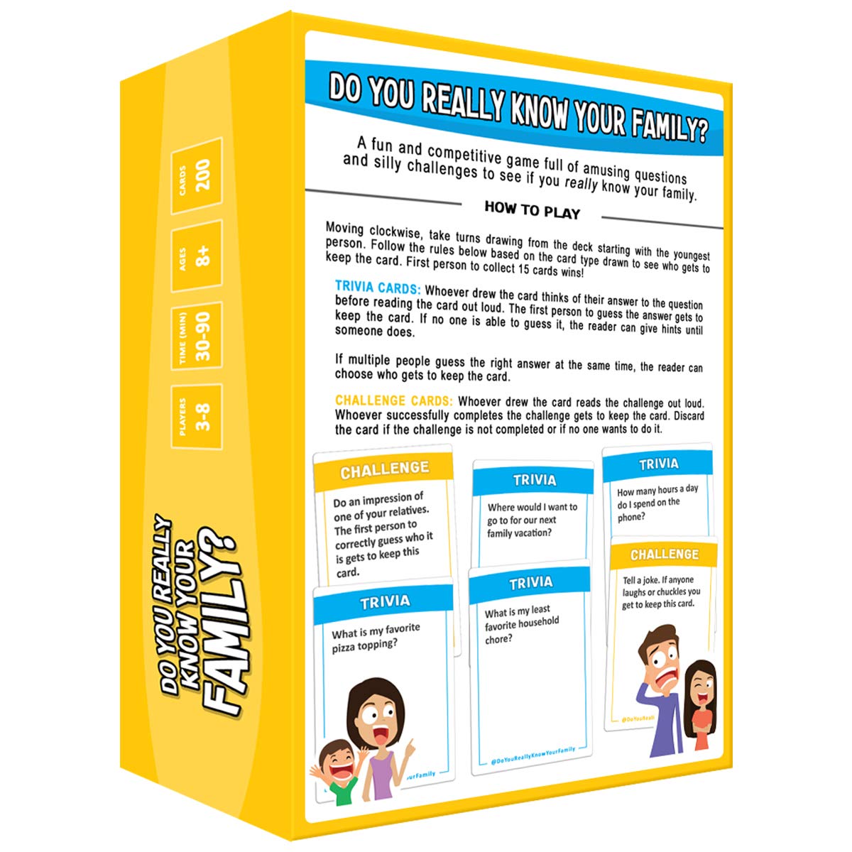 Do You Really Know Your Family etiqueta con información del contenido y reglas claras