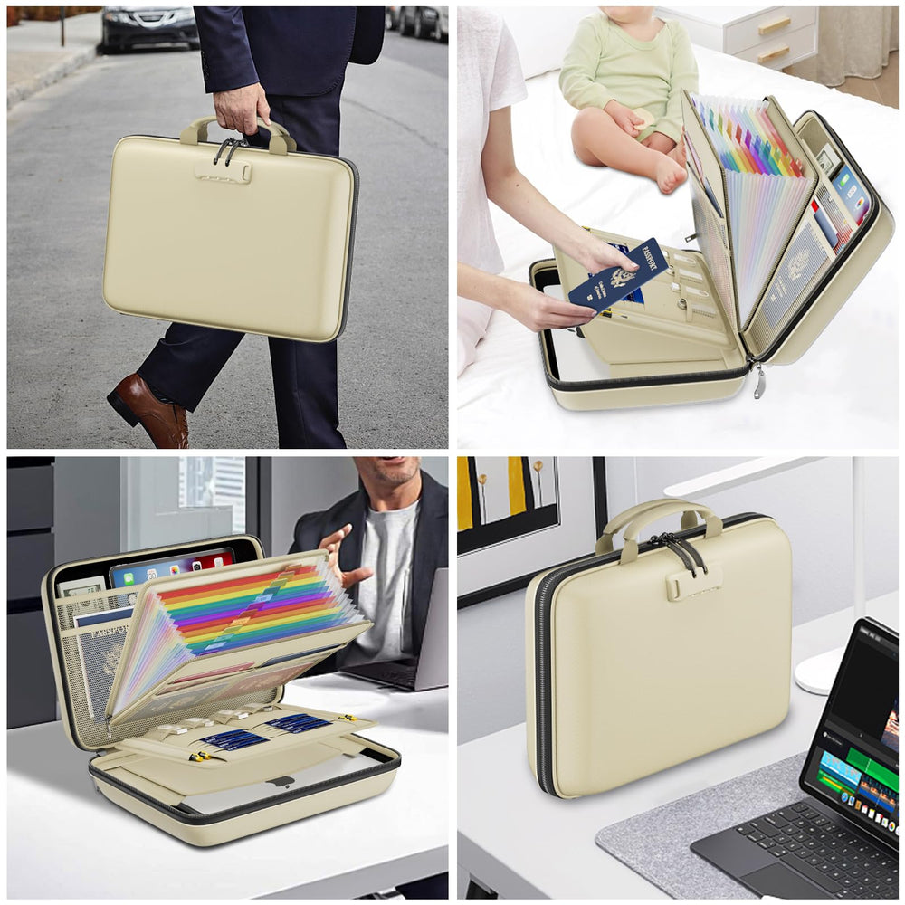 DocSafe combination lock and double metal zipper detail for secure closure