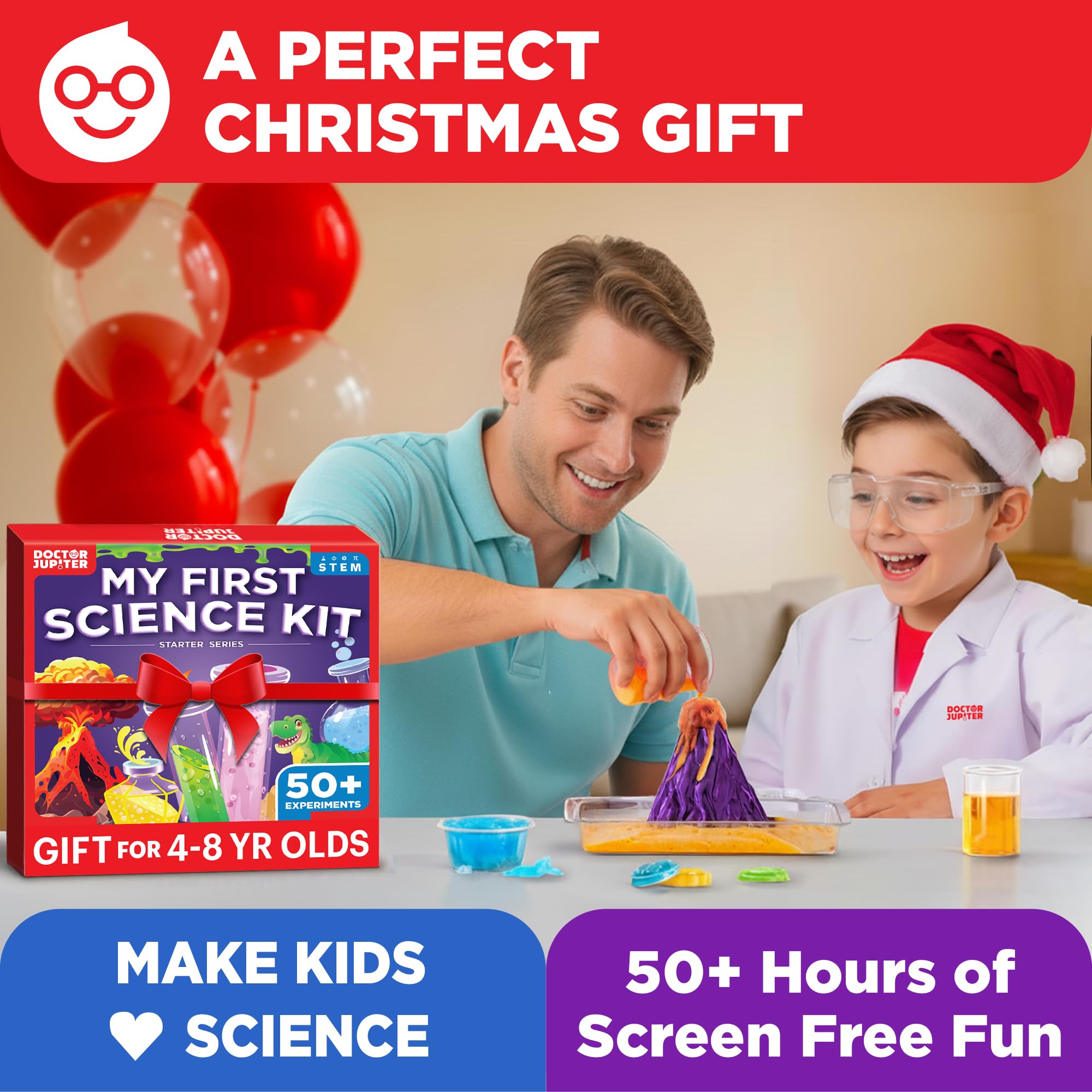 Doctor Jupiter kit staged in a playroom encouraging creative STEM time