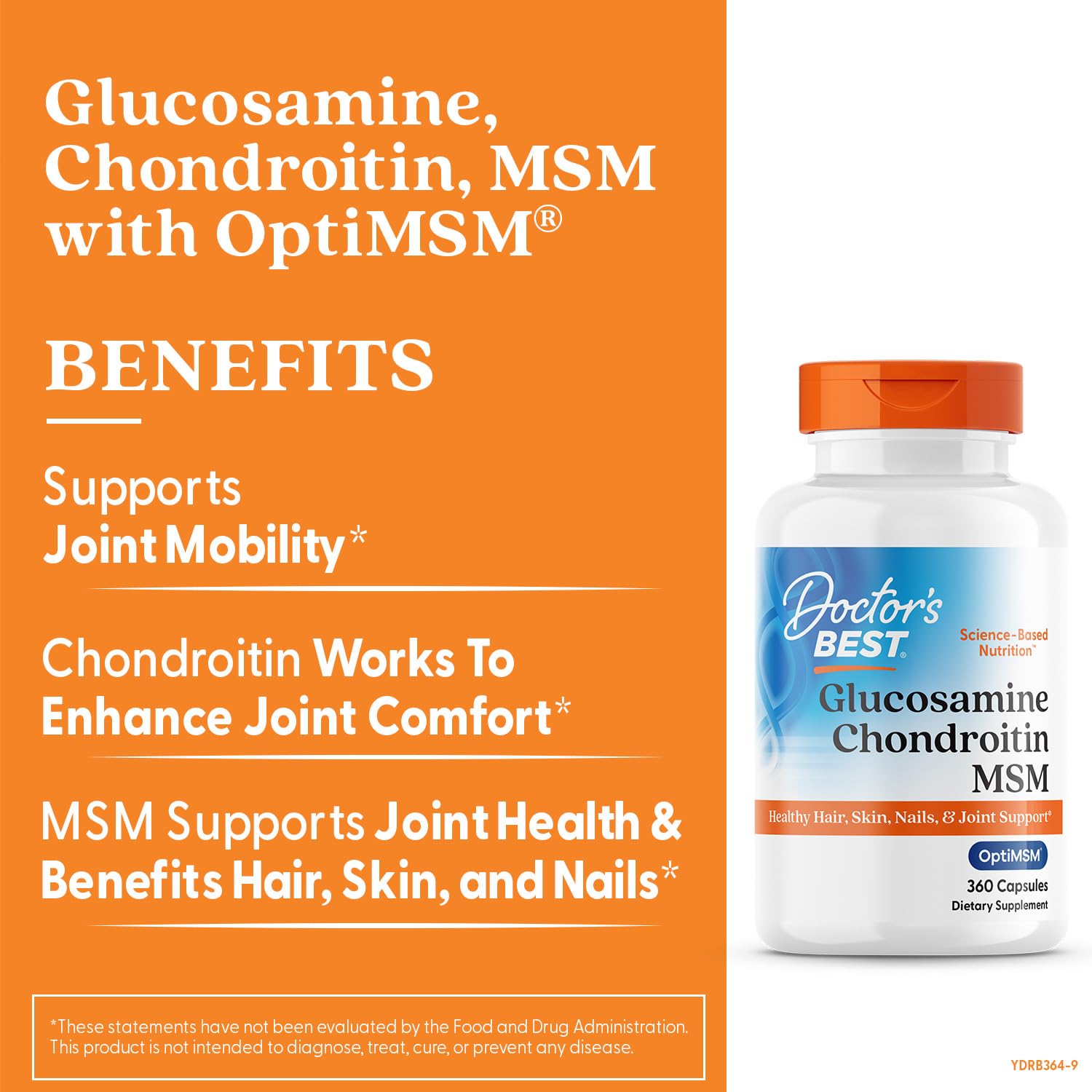 Doctor's Best capsule close-up highlighting OptiMSM purity and supplement texture