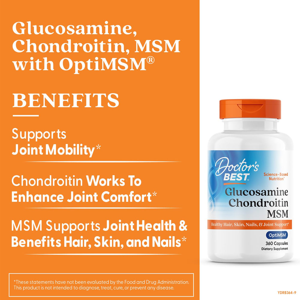 Doctor's Best capsule close-up highlighting OptiMSM purity and supplement texture