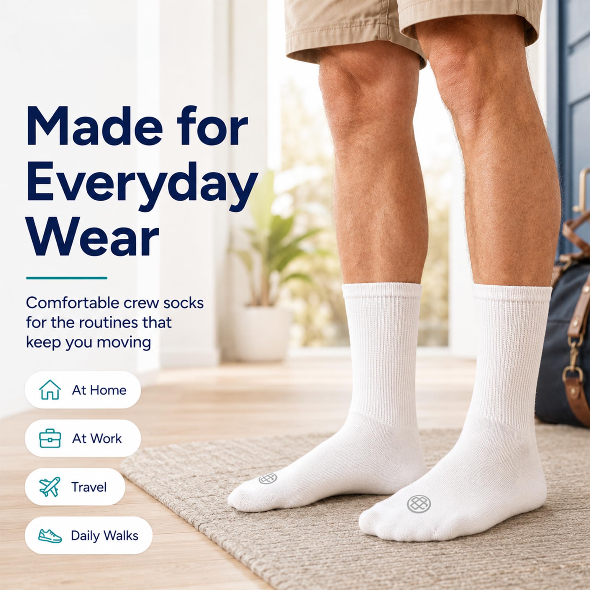 Doctor's Choice comparación de talla junto a zapato para fácil visualización del ajuste