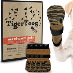 DOK TigerToes empacado frontal mostrando diseño y color Cool Caramel, protección inmediata