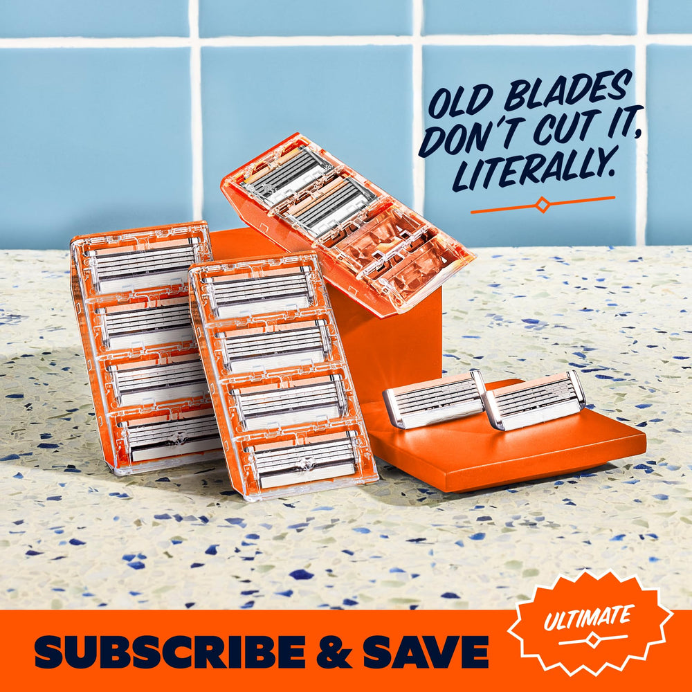 Dollar Shave Club maquinilla en uso en el rostro, afeitado uniforme y eficiente
