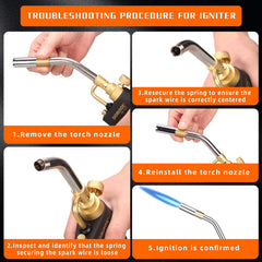 DOMINOX nozzle and active flame detail showing concentrated heat benefit