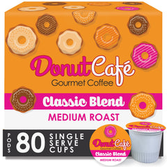 Donut Café box front showing 80 count and smooth classic flavor benefit
