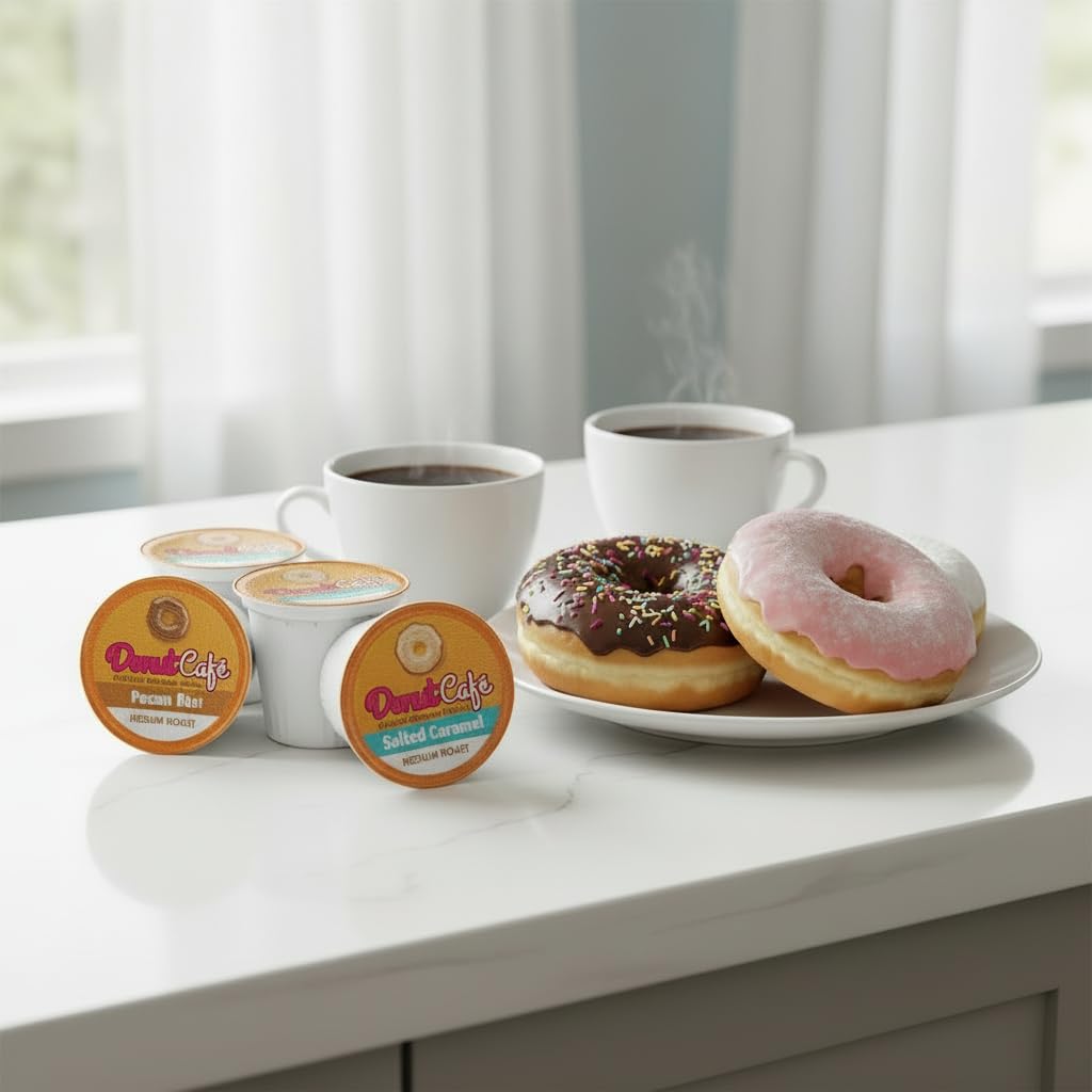 Donut Café pod with breakfast setting showing convenience and enjoyment