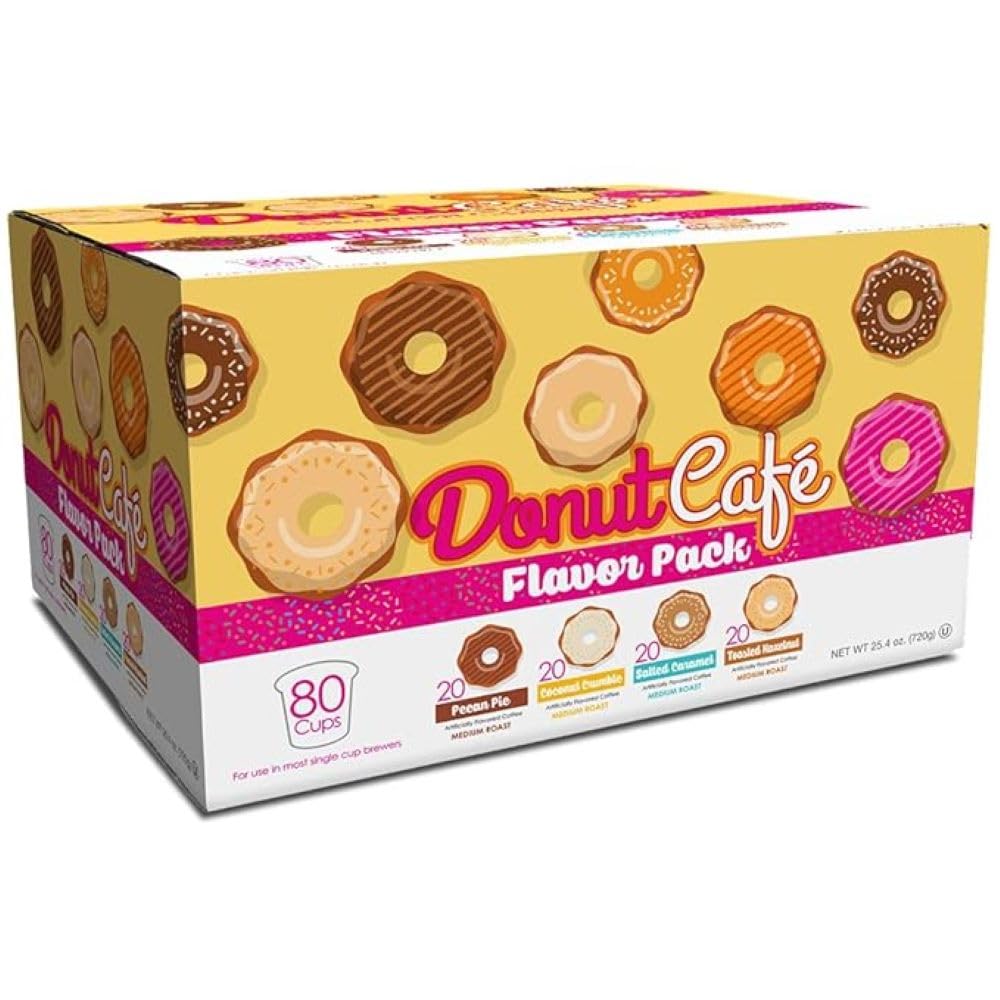 Donut Café pod close-up revealing pod lid design and easy-brew benefit