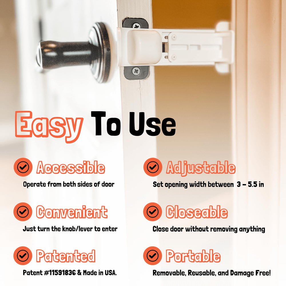 Door Buddy comparación de tamaño con puerta estándar, encaje preciso