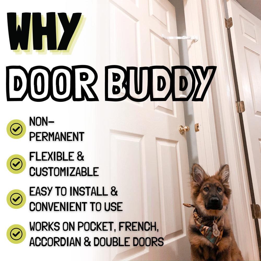 Door Buddy tope de espuma evitando que la puerta se cierre y pellizque