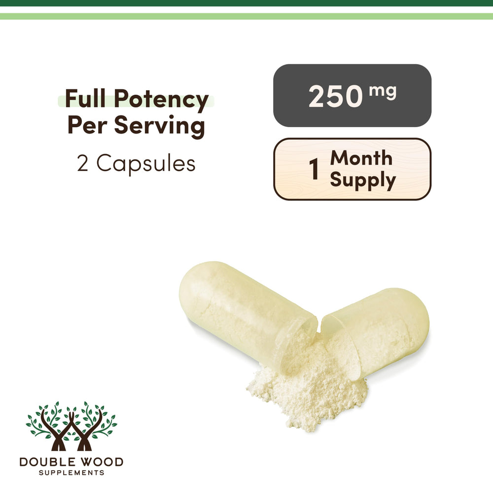 Double Wood Lactoferrin etiqueta nutricional y lista de ingredientes visible