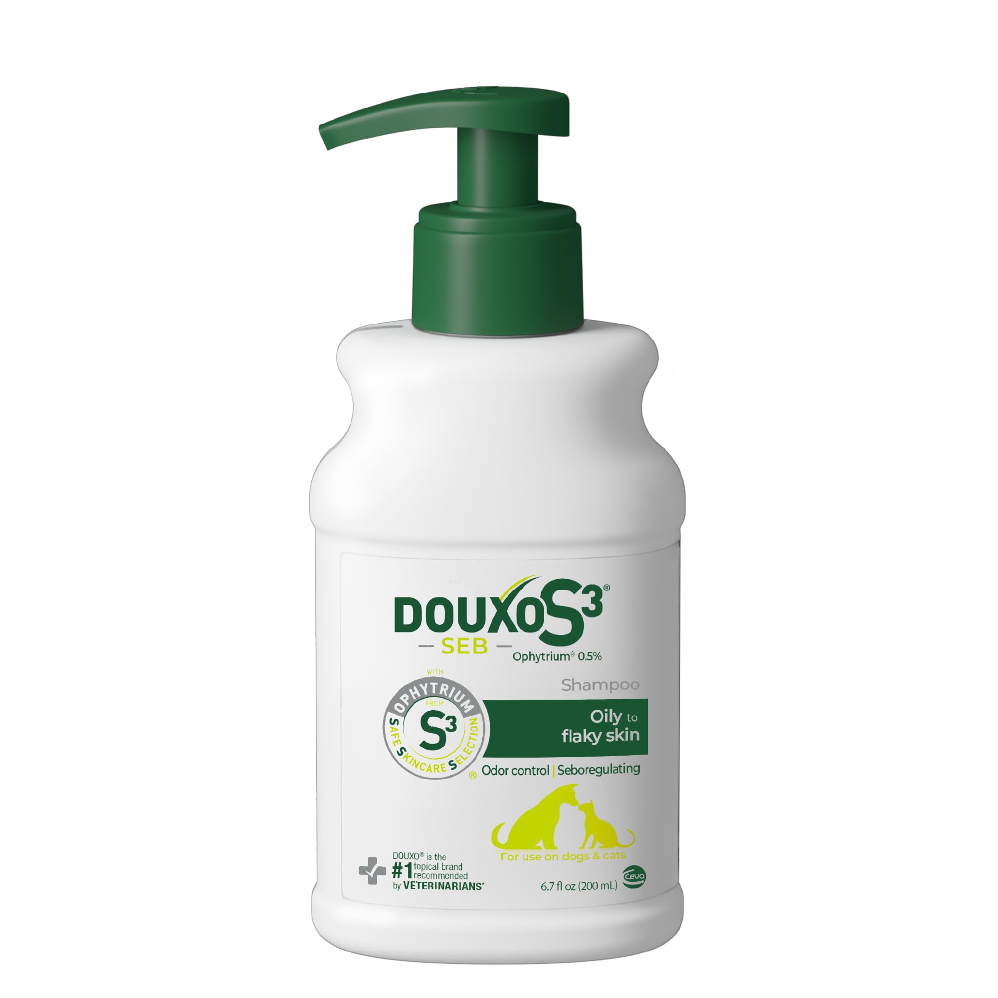 Douxo S3 frasco frontal mostrando presentación y beneficio de control de sebo