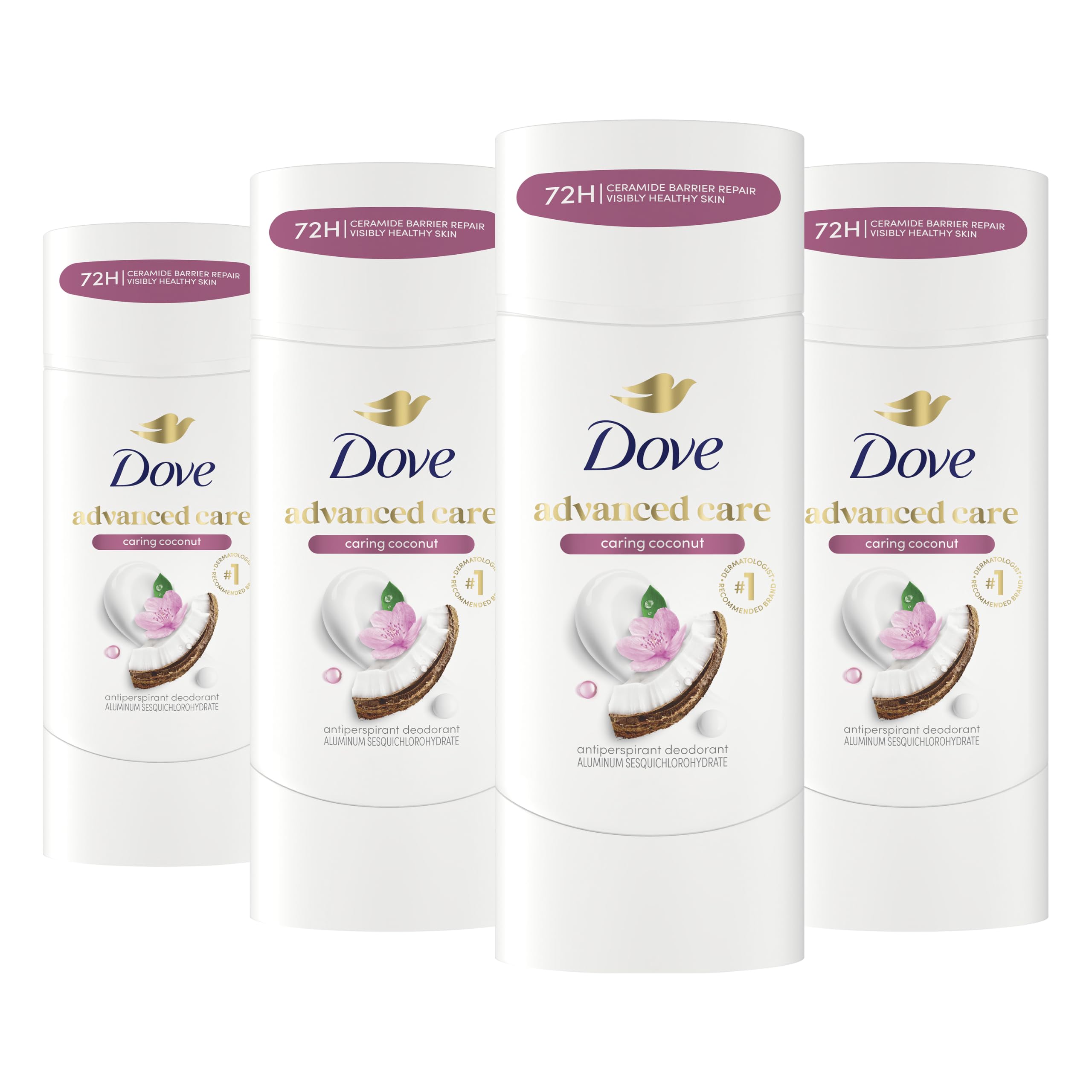 Dove vista frontal del envase mostrando la barra y beneficio de protección prolongada