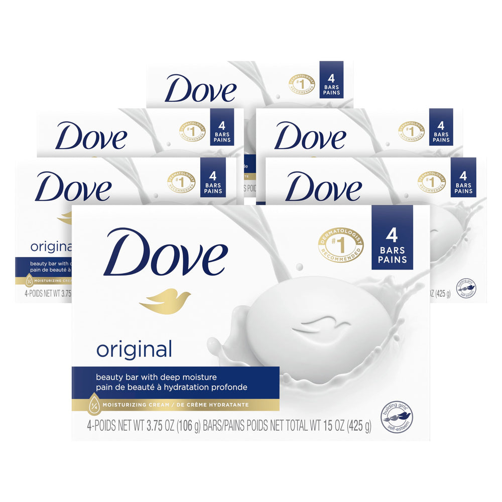 Dove barra frontal empaque mostrando la presentación y beneficio hidratante