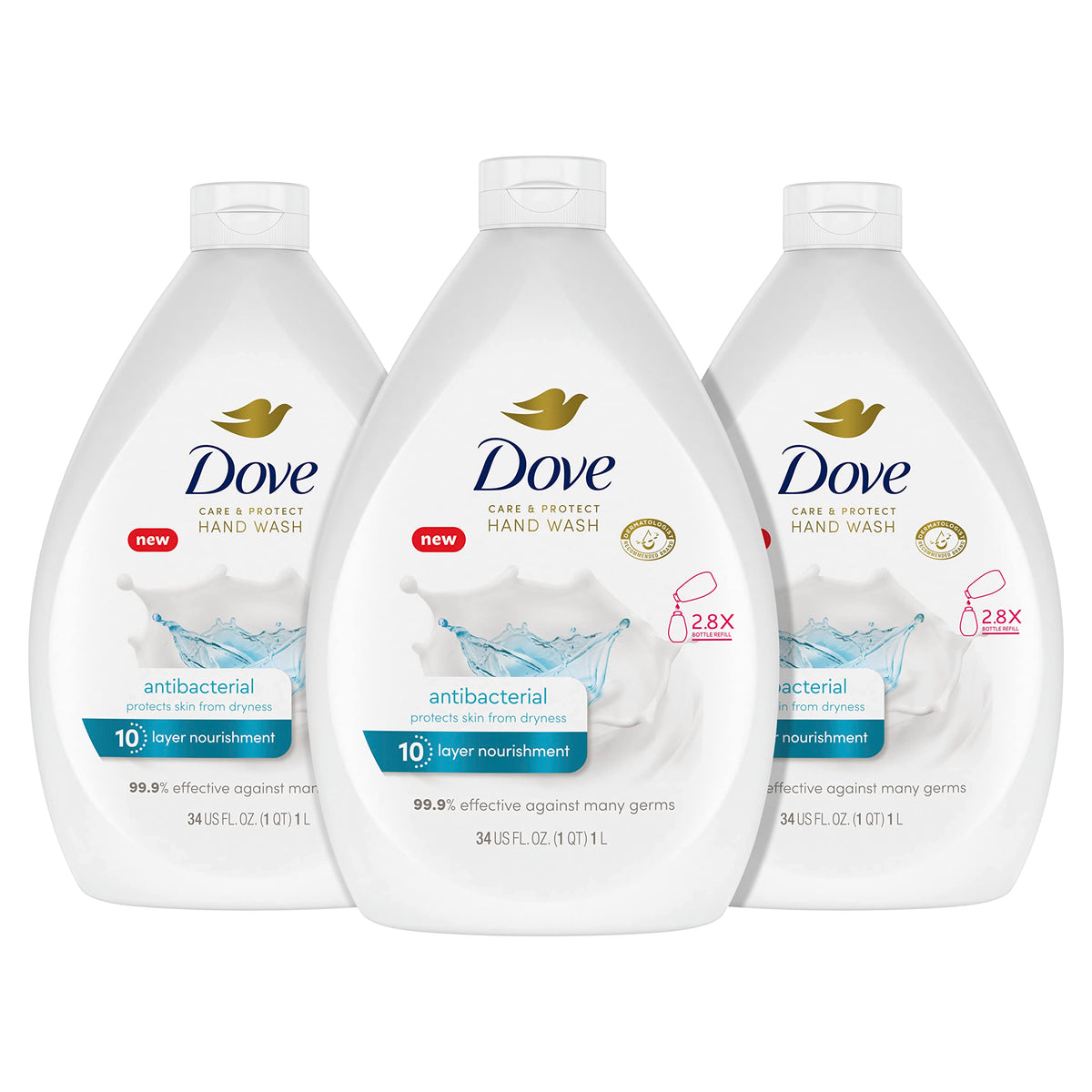 Dove refill front packaging showing branding and benefits for gentle cleansing
