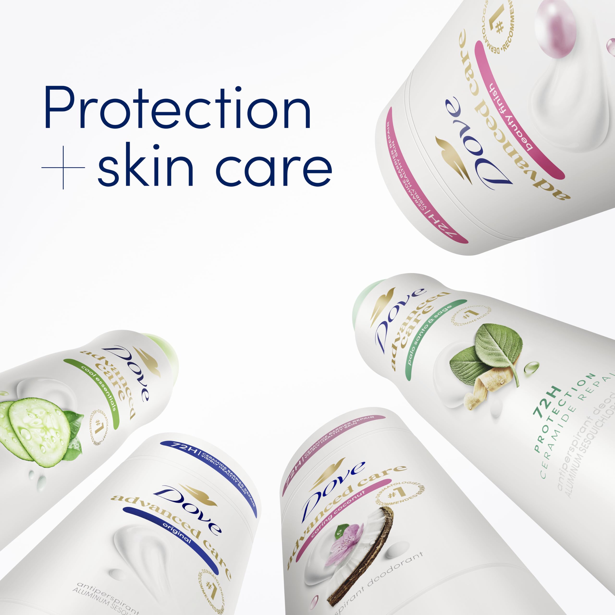 Dove etiqueta con Pro-Ceramide Technology subrayando cuidado de la barrera