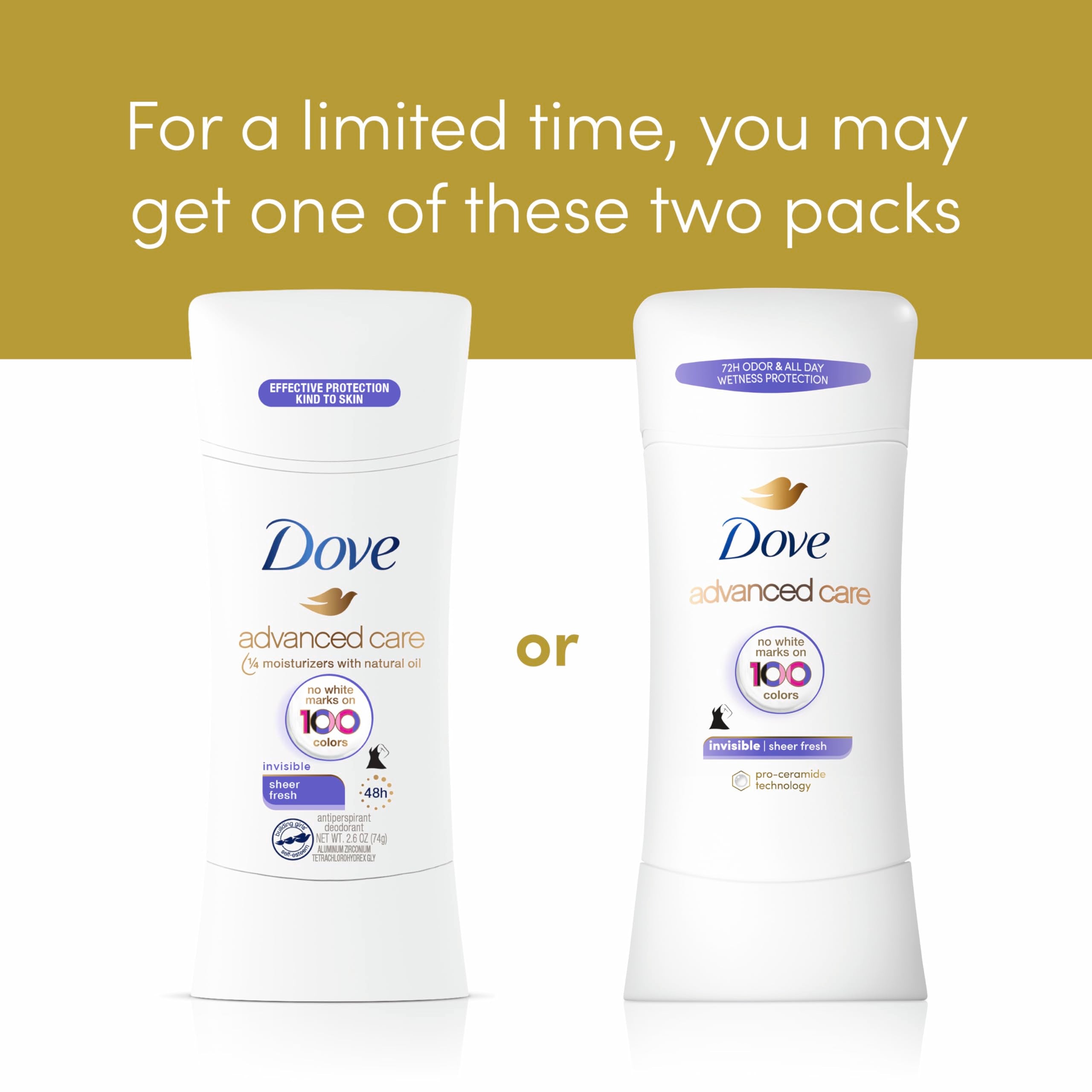 Dove etiqueta con Pro-Ceramide Technology resaltando cuidado tras afeitado