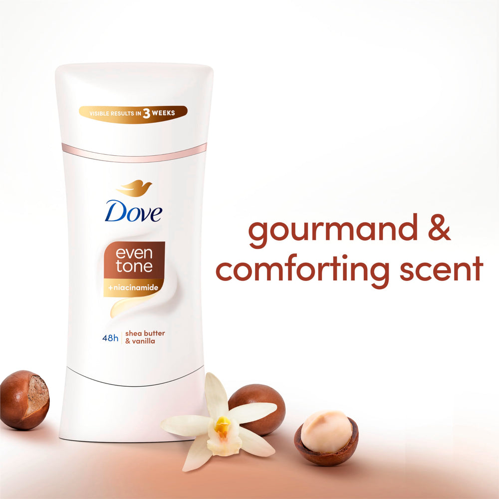 Dove Even Tone cerca de la crema en barra mostrando textura cremosa y suavidad