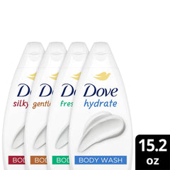 Dove Gentle Pamper detalle de etiqueta y boquilla para uso sencillo y controlado
