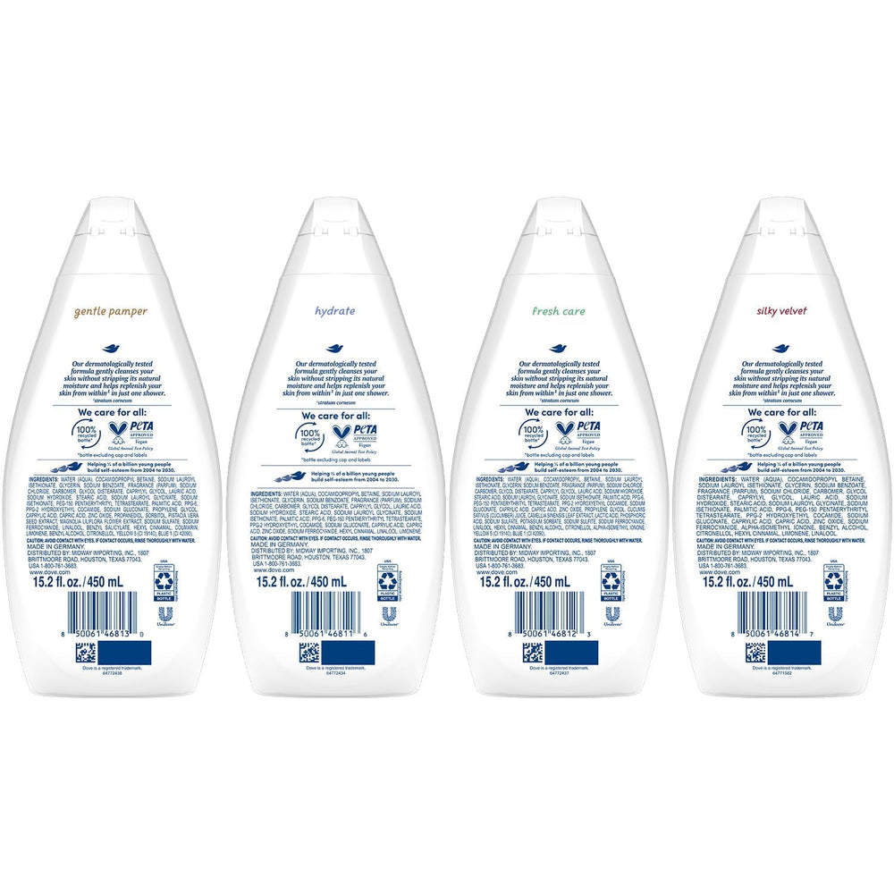 Dove Hydrate textura cremosa en primer plano que muestra hidratación visible al tacto