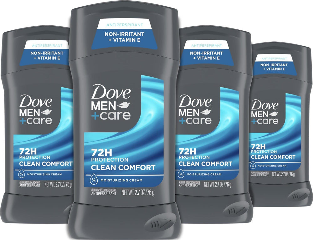 Dove Men+Care vista frontal del paquete de 4 beneficios de protección