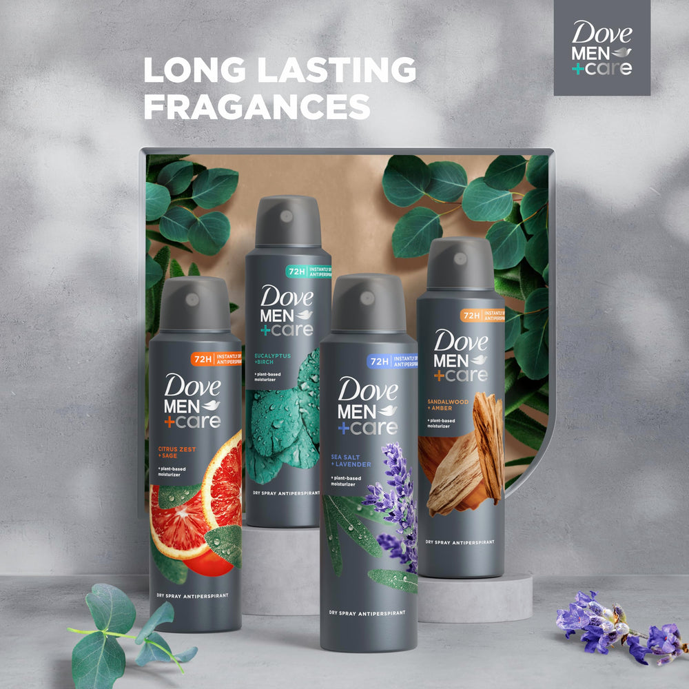 DOVE MEN+CARE detalle de la válvula de spray que facilita aplicación rápida y seca