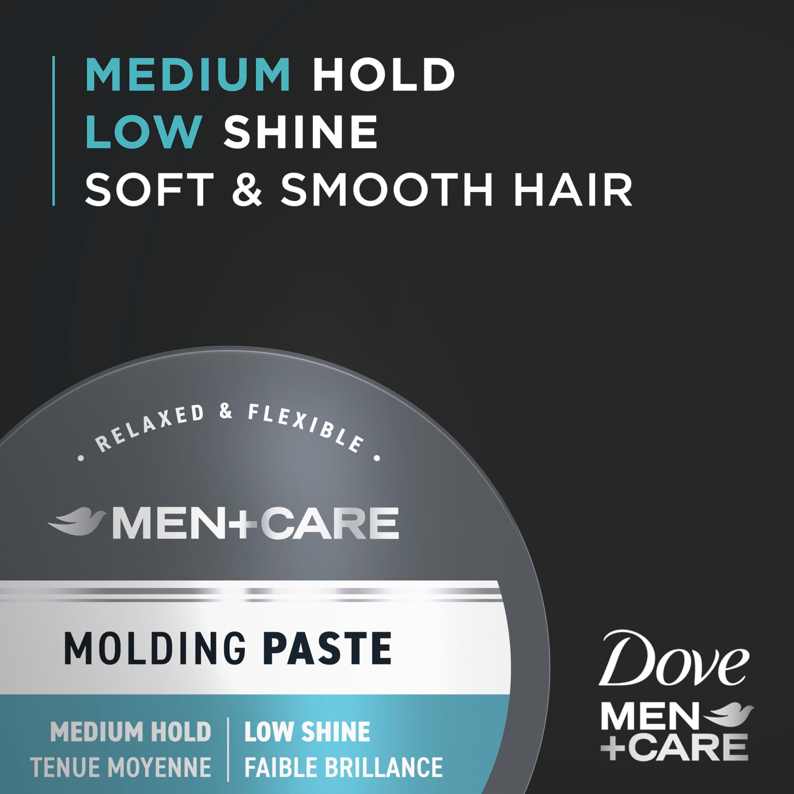 DOVE MEN + CARE etiqueta con ingredientes y ventajas para uso diario
