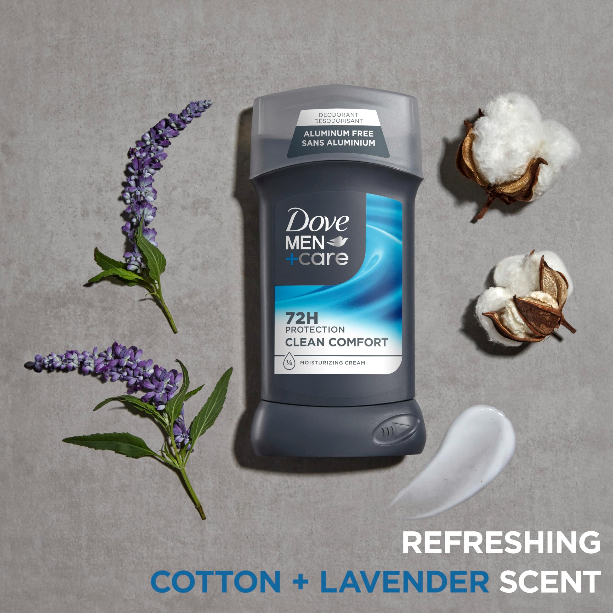 DOVE MEN + CARE etiqueta con ingredientes y certificaciones visibles