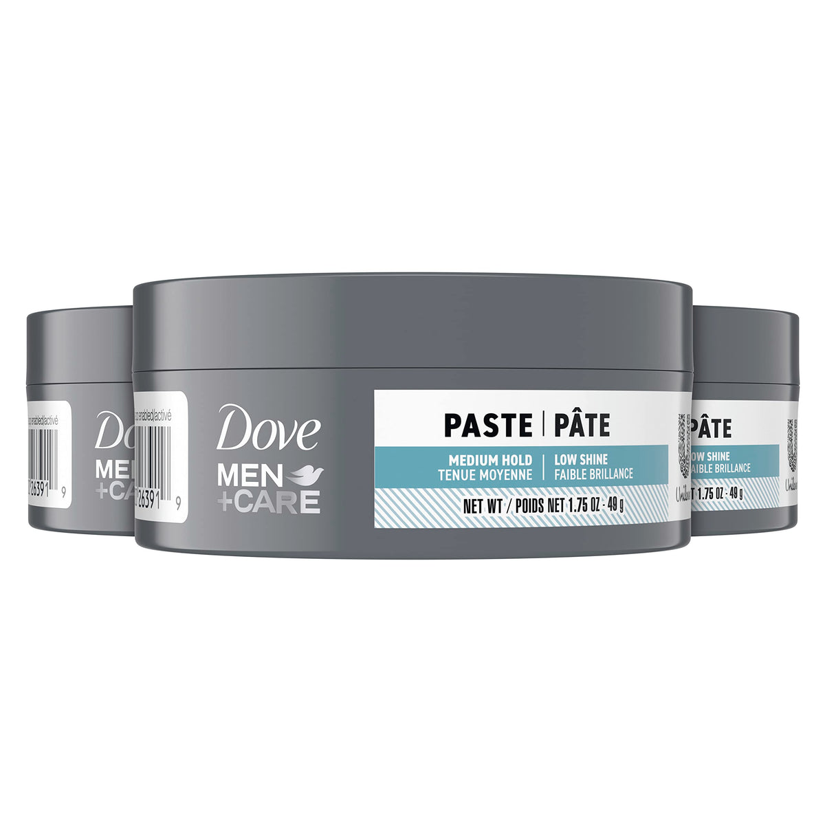 DOVE MEN + CARE envase frontal mostrando diseño práctico y compacto