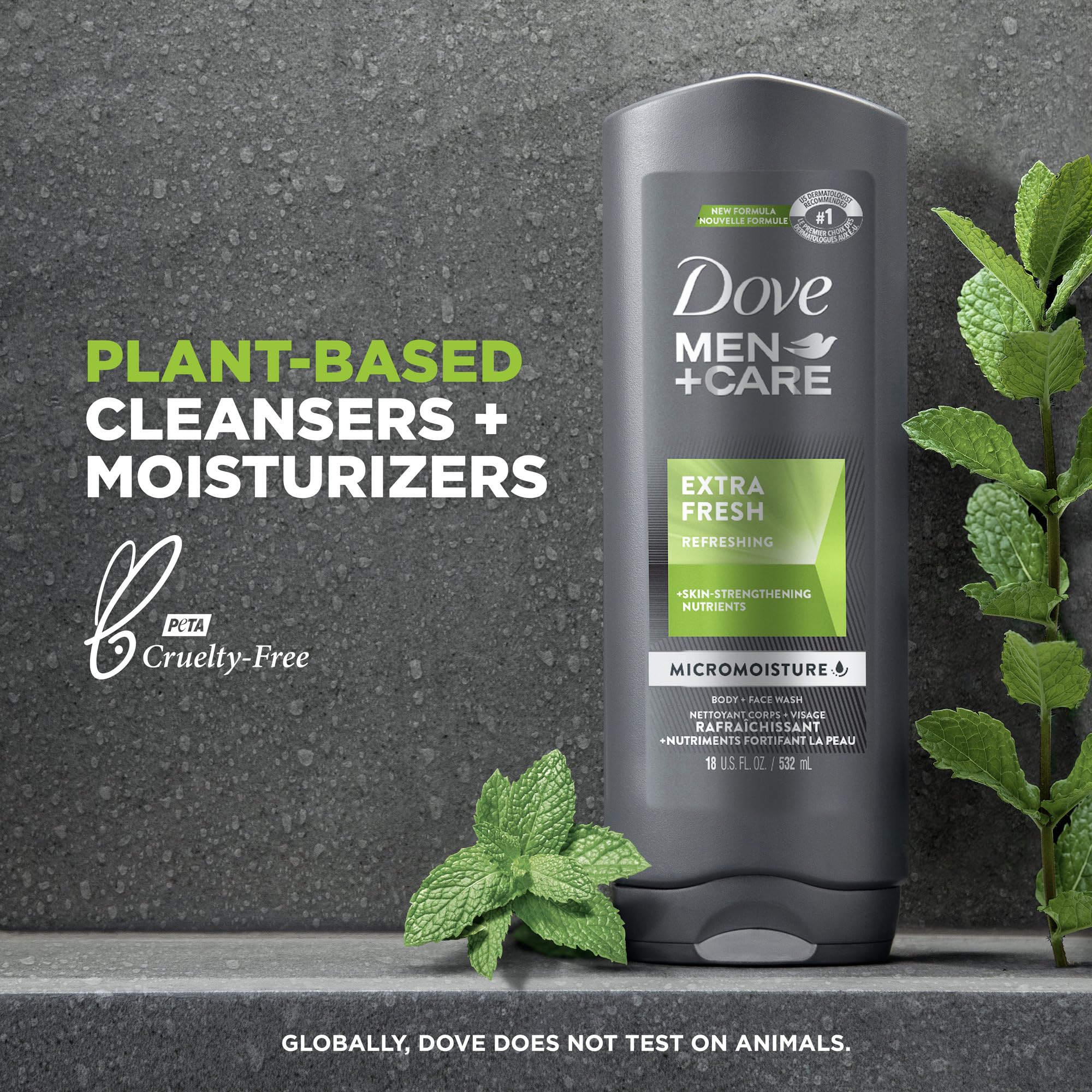 Dove Men+Care textura de la espuma activando Micromoisture, hidratación