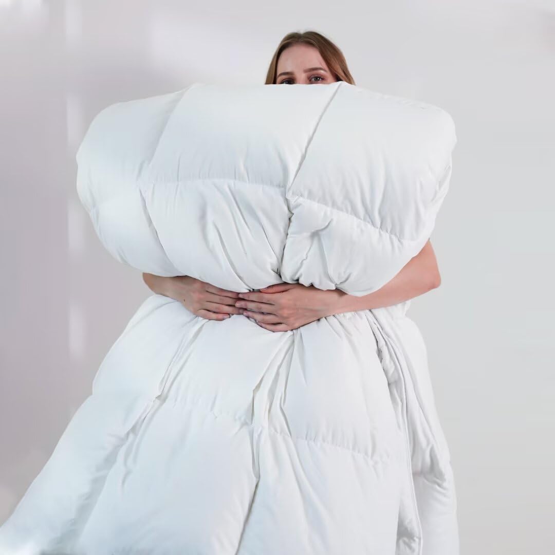 DOWNCOOL edredón colocado en cama, comodidad para toda la familia