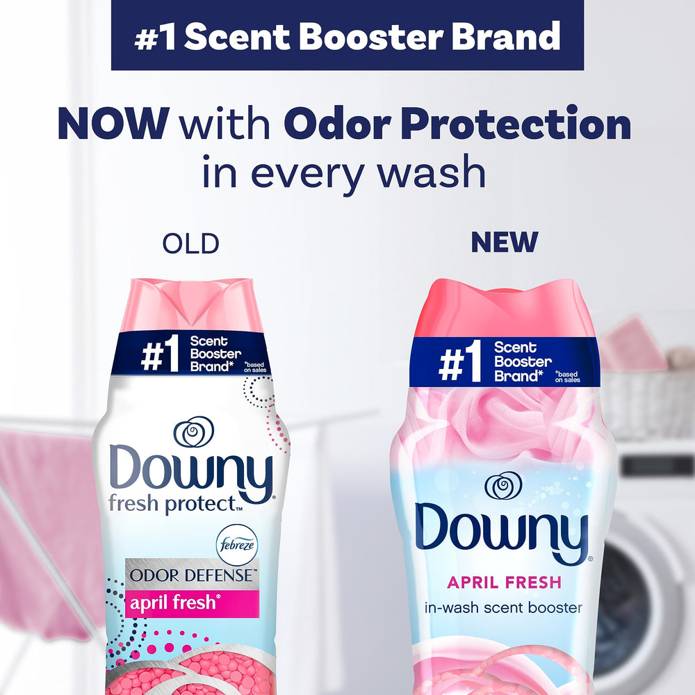 Downy etiqueta con instrucciones y beneficios del producto