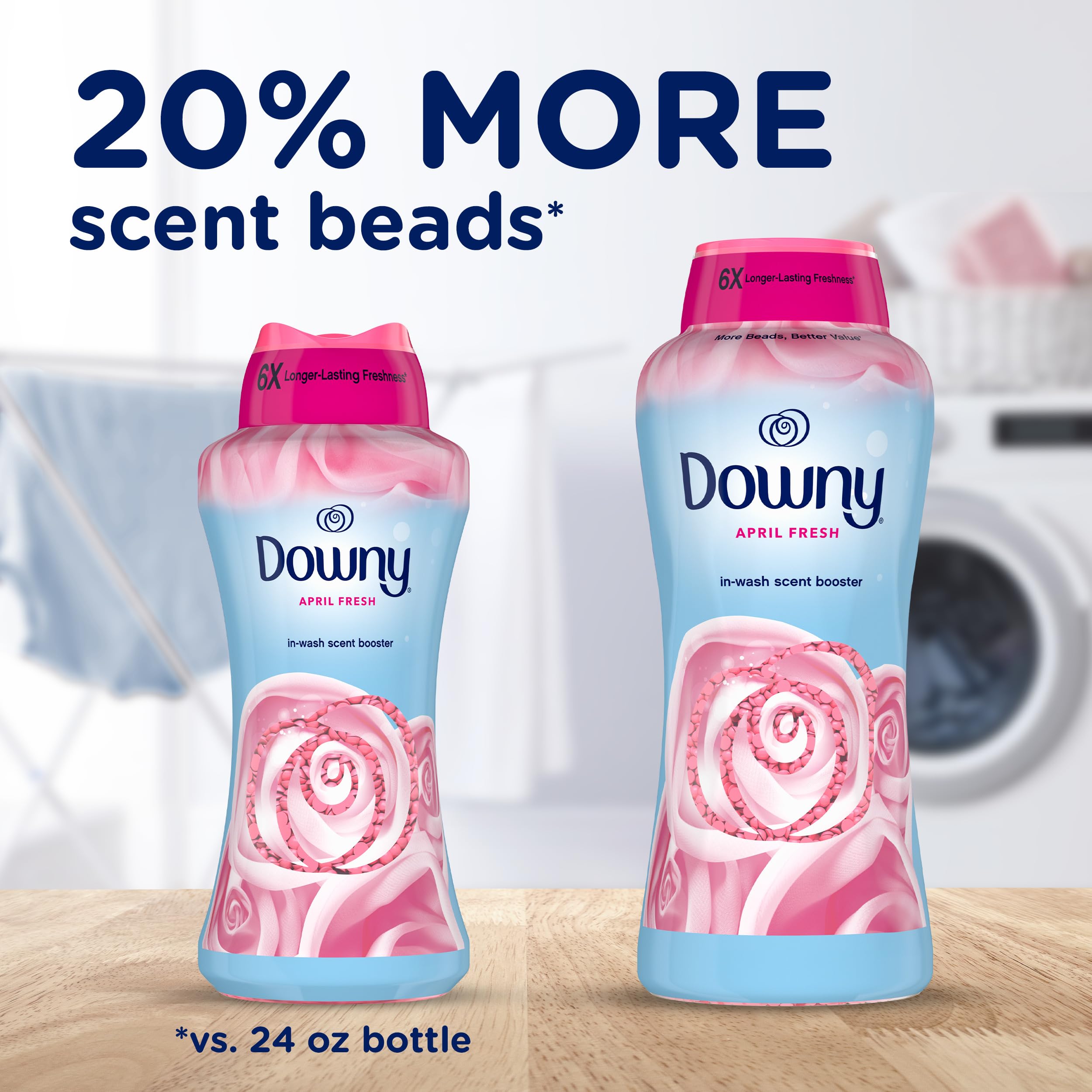 Downy primer plano de perlas aromáticas resaltando fragancia