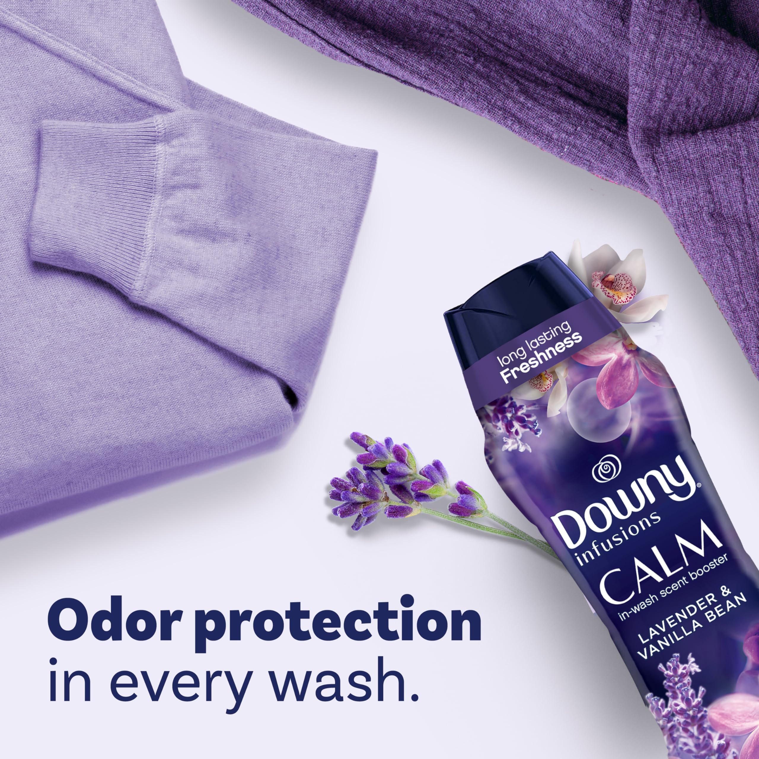 Downy detalles de ingredientes en etiqueta que inspira confianza