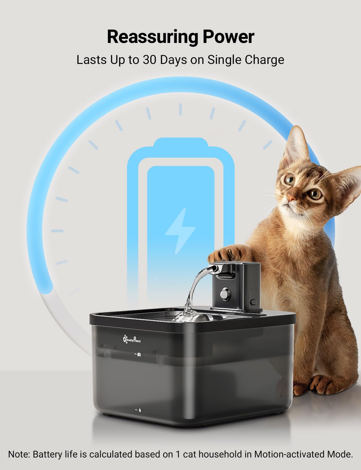 DownyPaws interior mostrando el sistema de filtración de cinco etapas y limpieza fácil