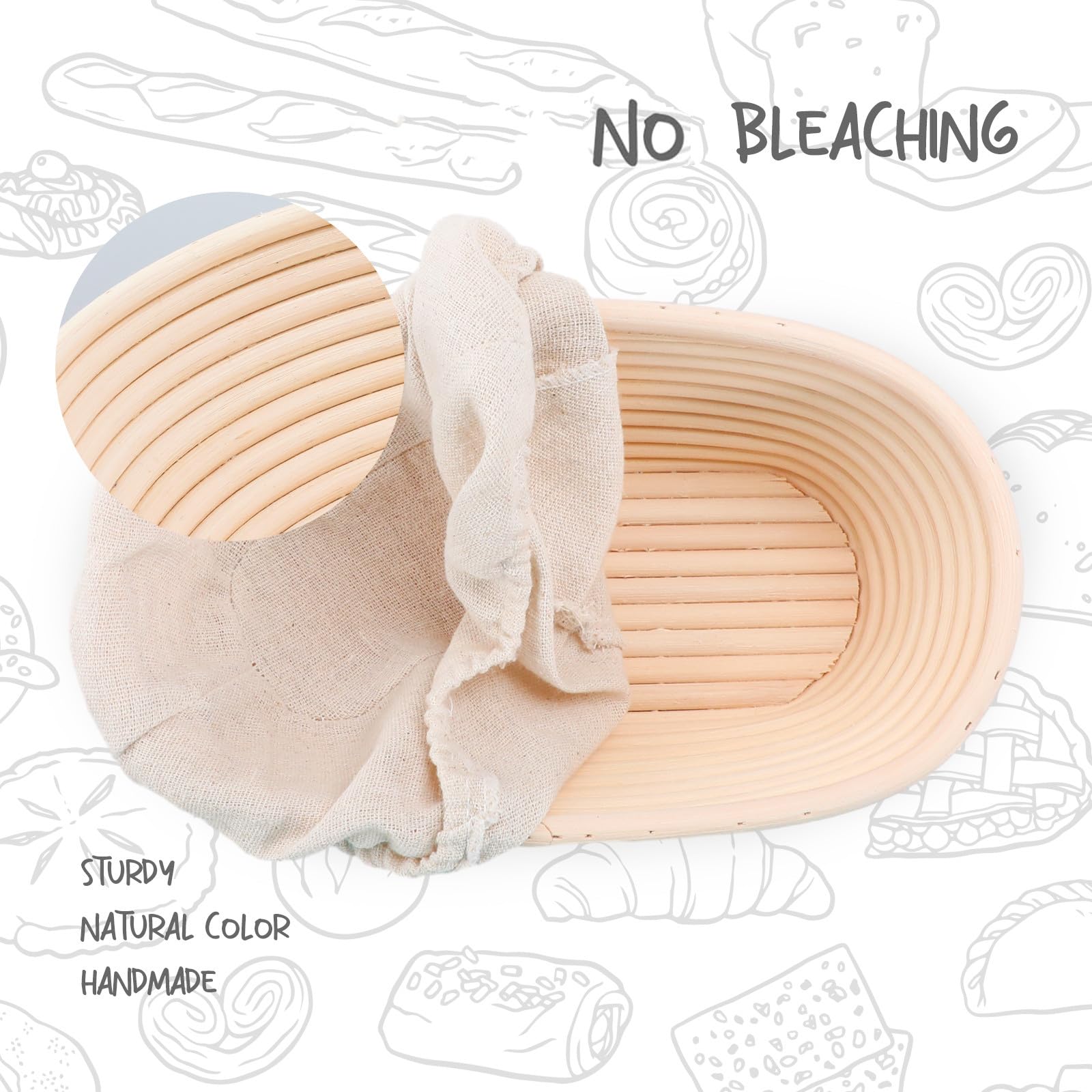 DOYOLLA proofing dough in basket demonstrating shape support for higher rise