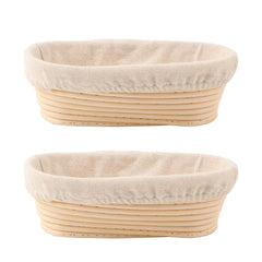 DOYOLLA front view of two oval proofing baskets showing size and design benefit