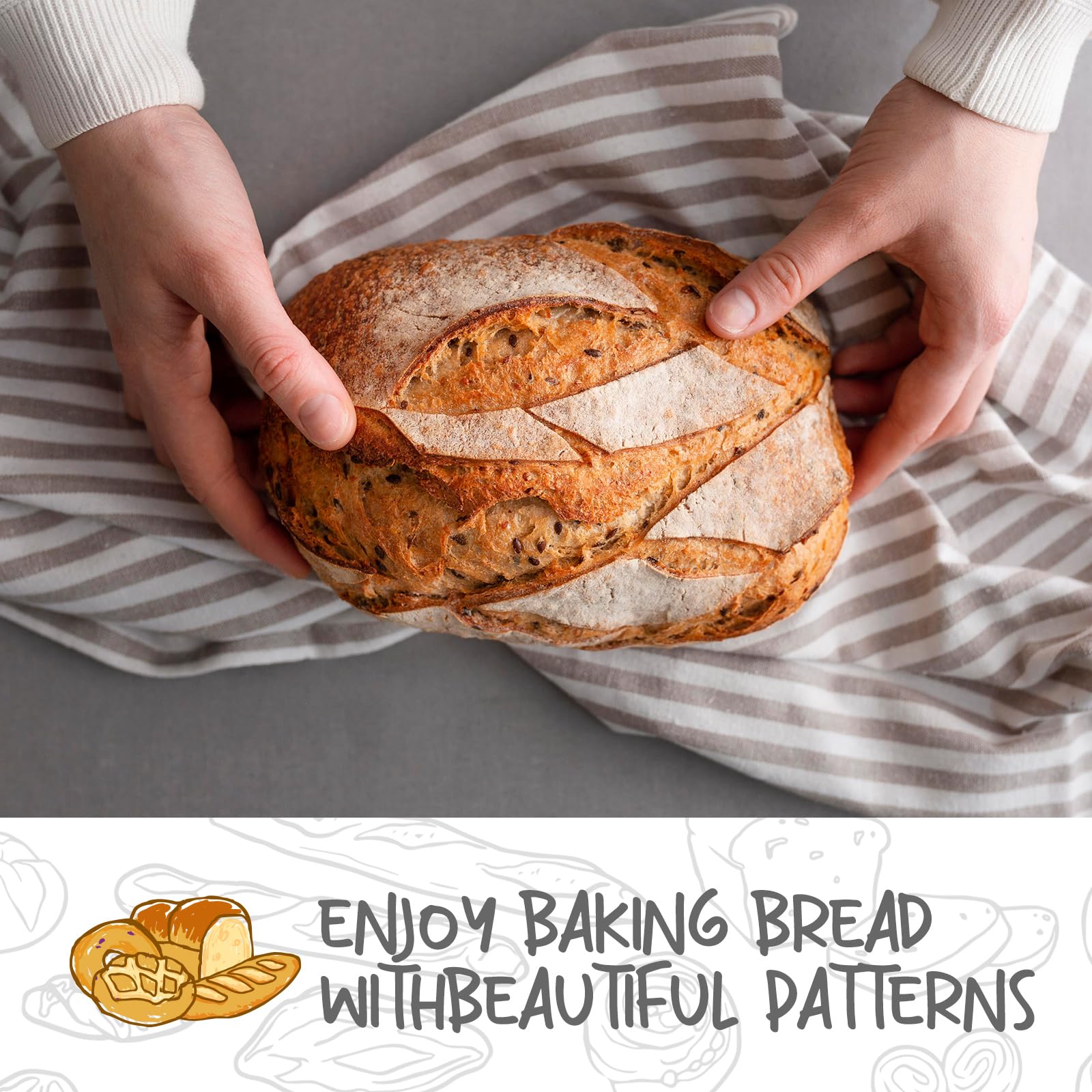 DOYOLLA baskets on kitchen counter illustrating ready-to-use artisan baking setup