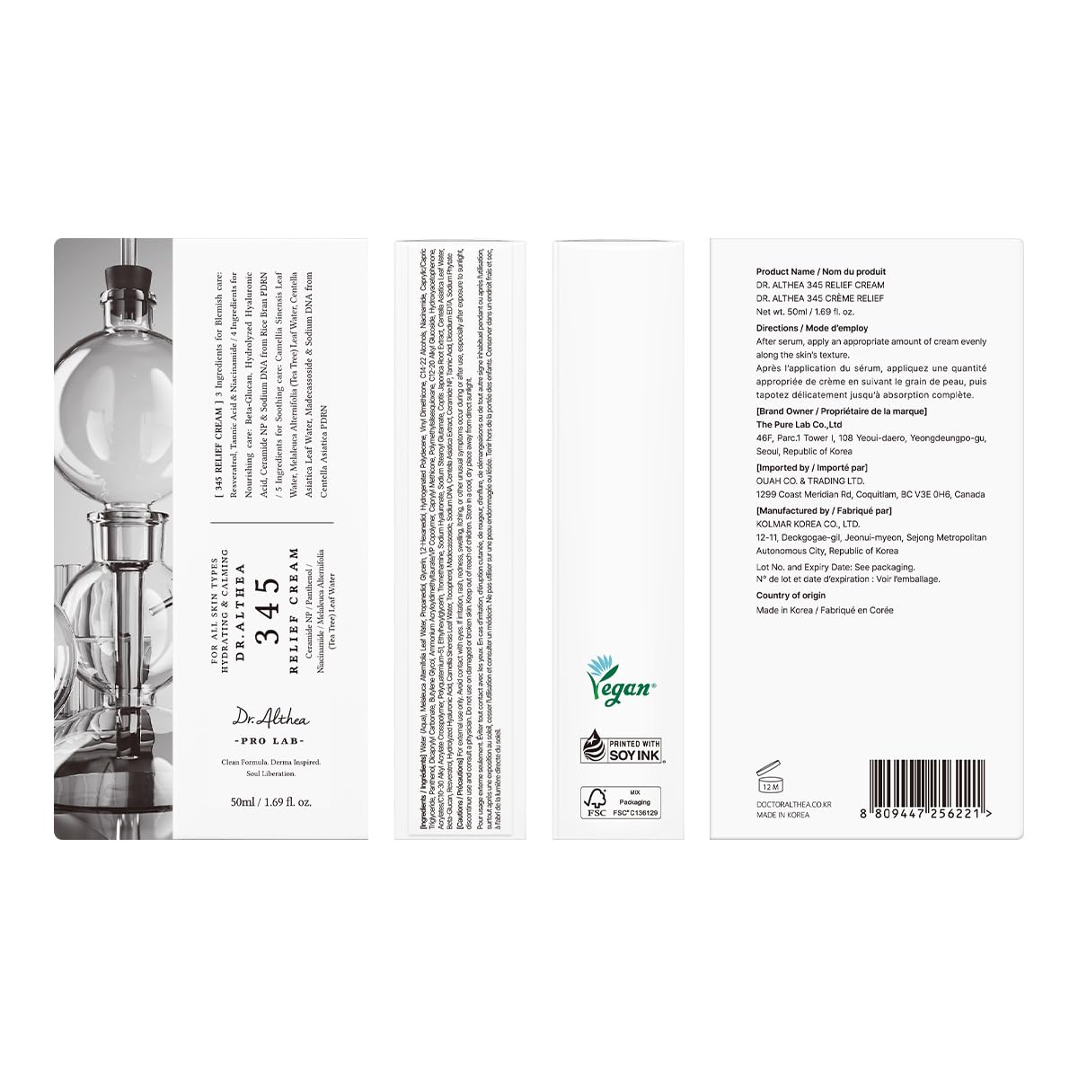 Dr.Althea packaging y caja presentando aspecto premium y vegano