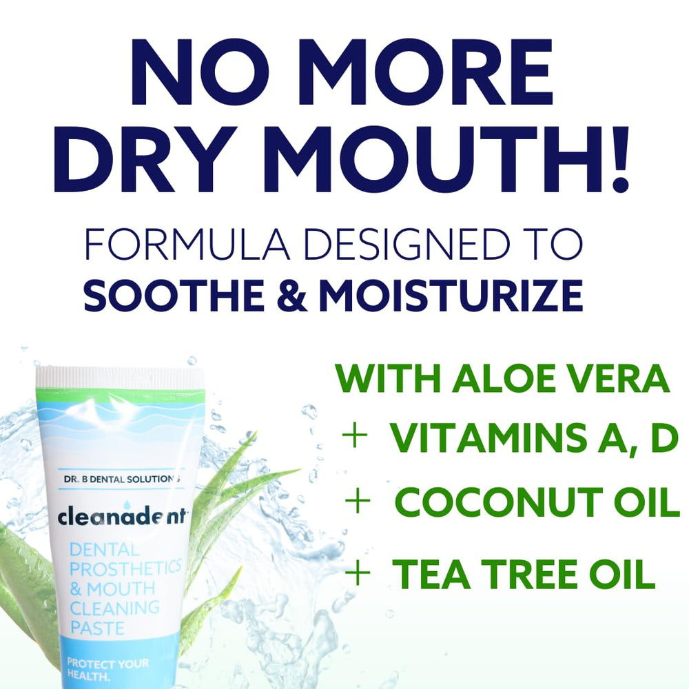 Dr. B Cleanadent comparación de tamaño 4 oz para referencia de compra