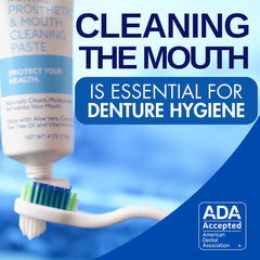 Dr. B Cleanadent tubo abierto mostrando textura suave y acción desodorizante