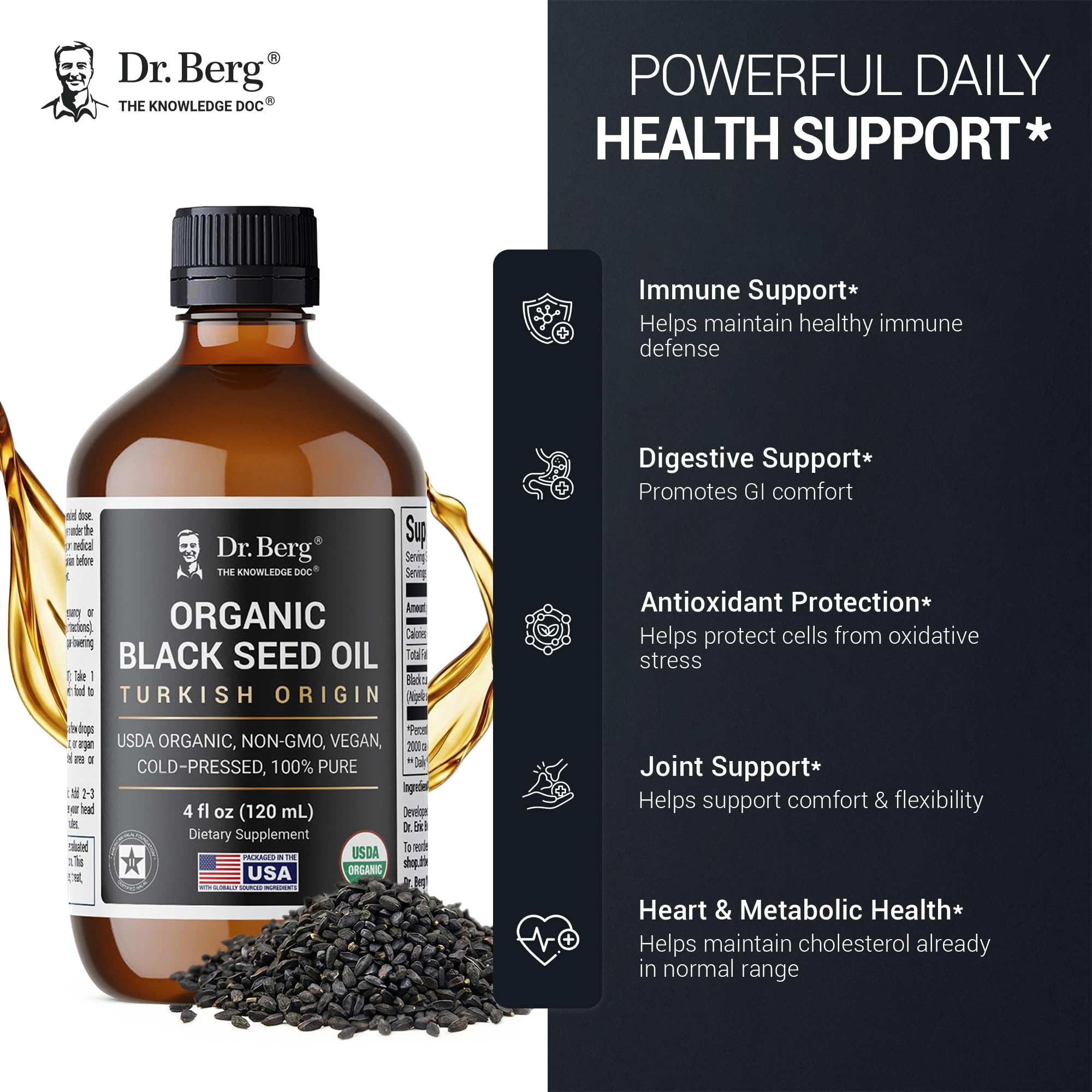 Dr. Berg aceite en cucharadita escala para dosificación y uso oral seguro