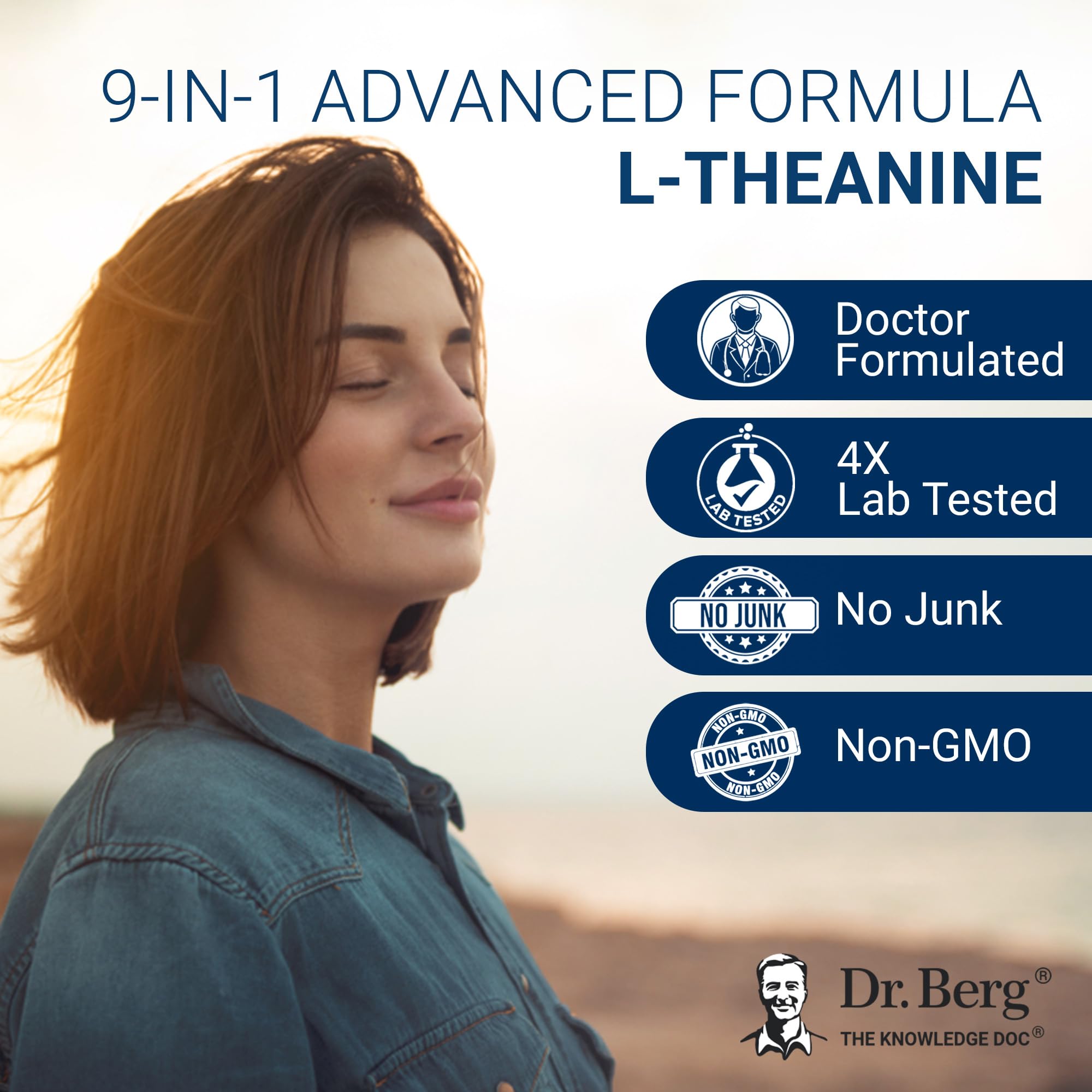 Dr. Berg etiqueta detalle con composición clara y garantía de ingredientes