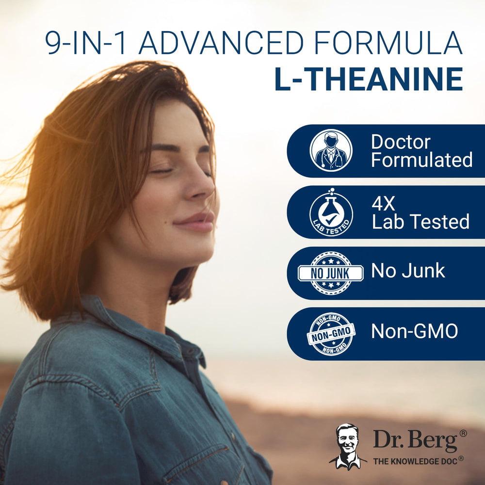 Dr. Berg etiqueta detalle con composición clara y garantía de ingredientes